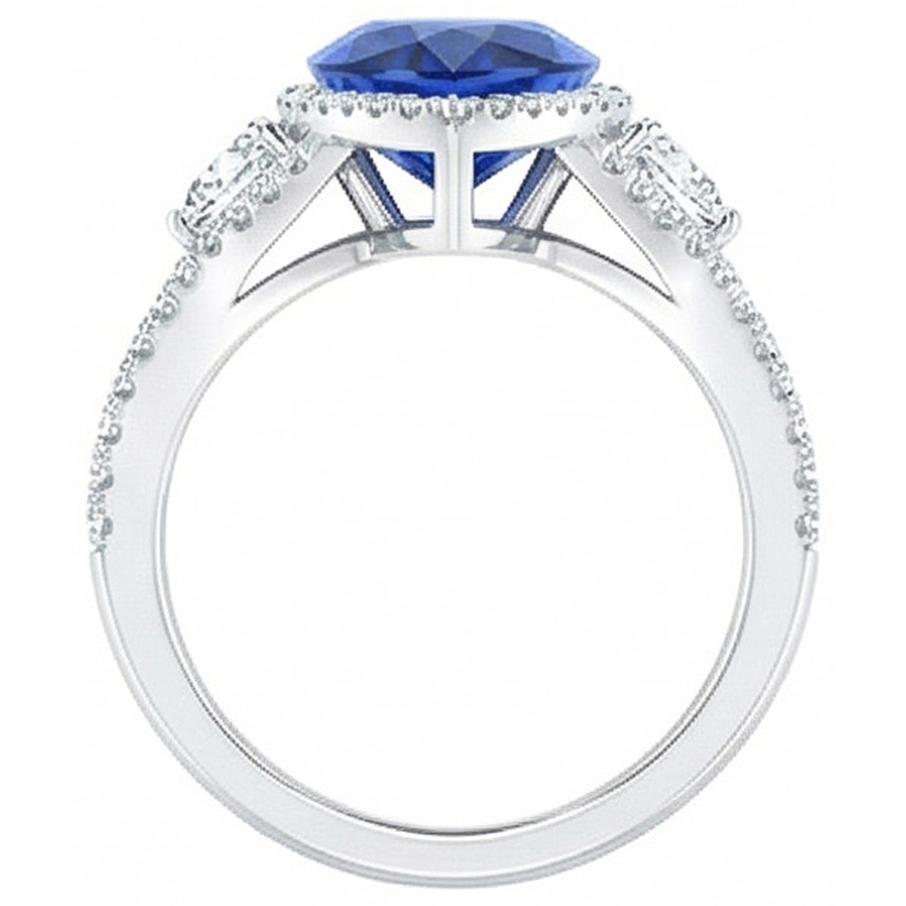 natural round sapphire 4ct watch side angle