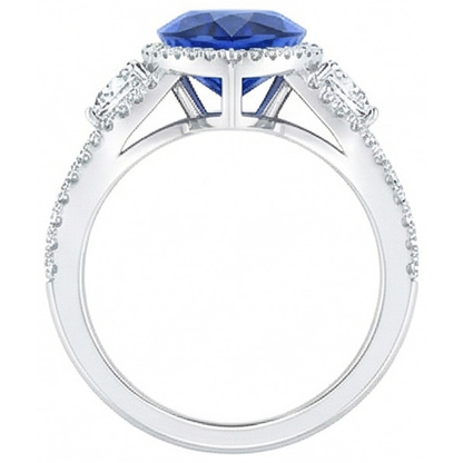 natural round sapphire 4ct watch side angle