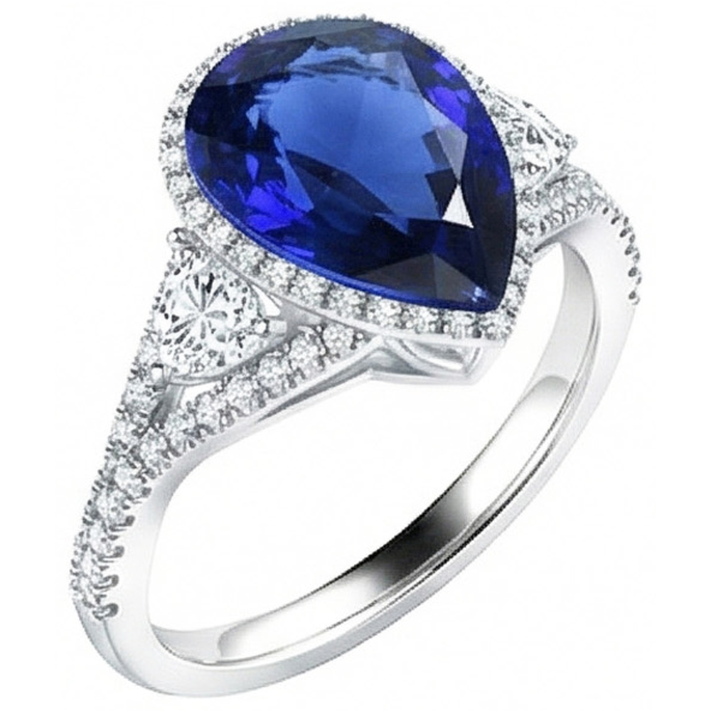 natural round sapphire 4ct watch close up detail
