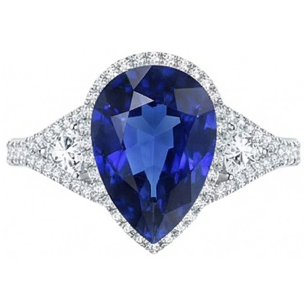 natural round sapphire 4ct watch top view