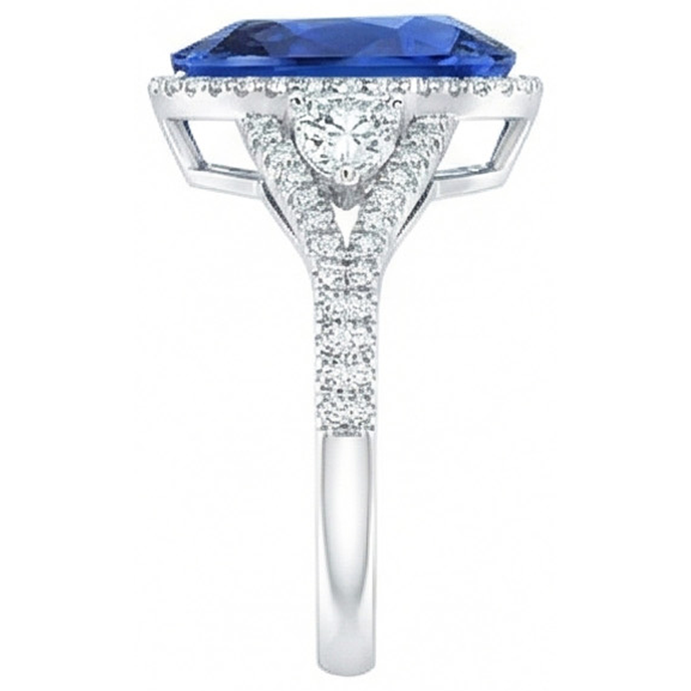 natural round sapphire 4ct watch on white background