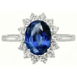 Natural Real ( Not Lab Grown )  Halo Sapphire Ring