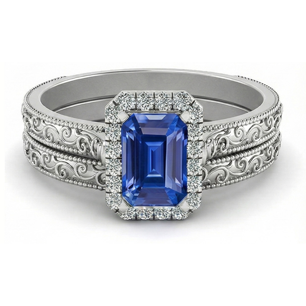 natural emerald sapphire 2.50ct ring side angle