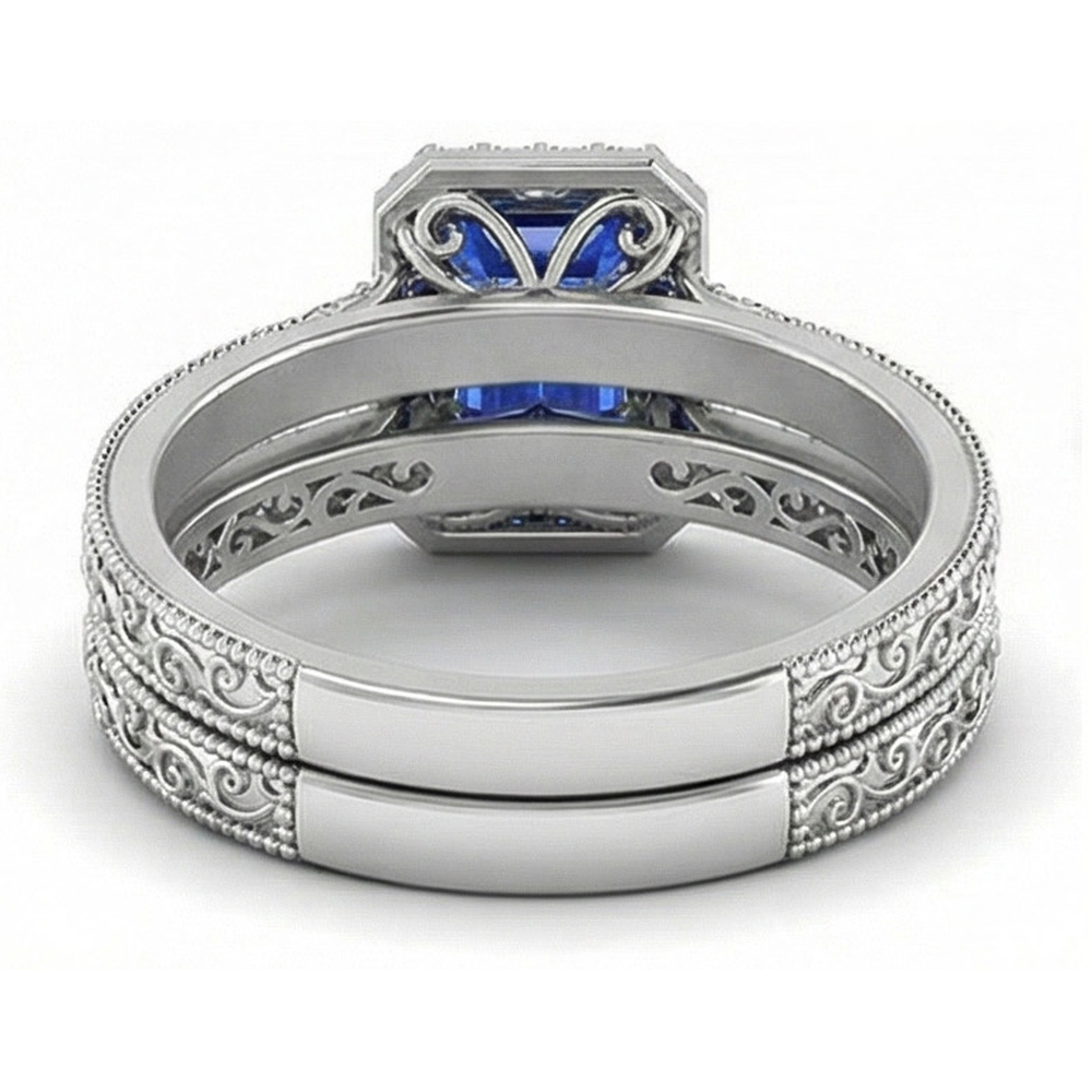 natural emerald sapphire 2.50ct ring profile view