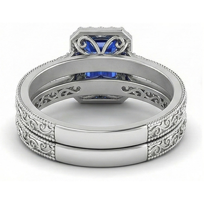 natural emerald sapphire 2.50ct ring profile view