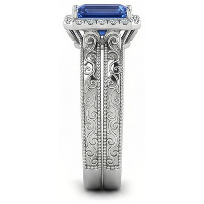 natural emerald sapphire 2.50ct ring top view