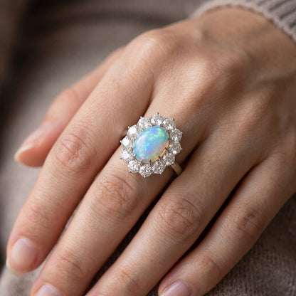Halo Women's Opal Cocktail Ring