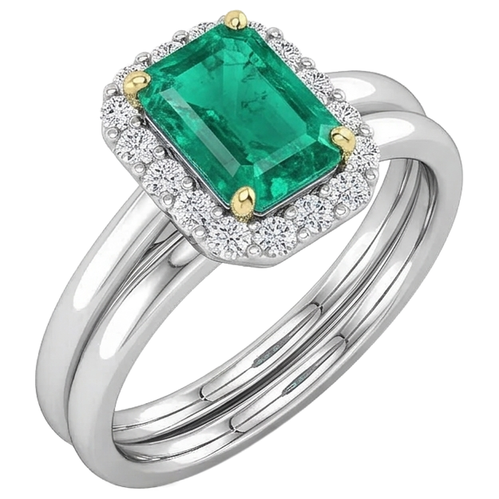 natural emerald emerald 2ct band close up detail