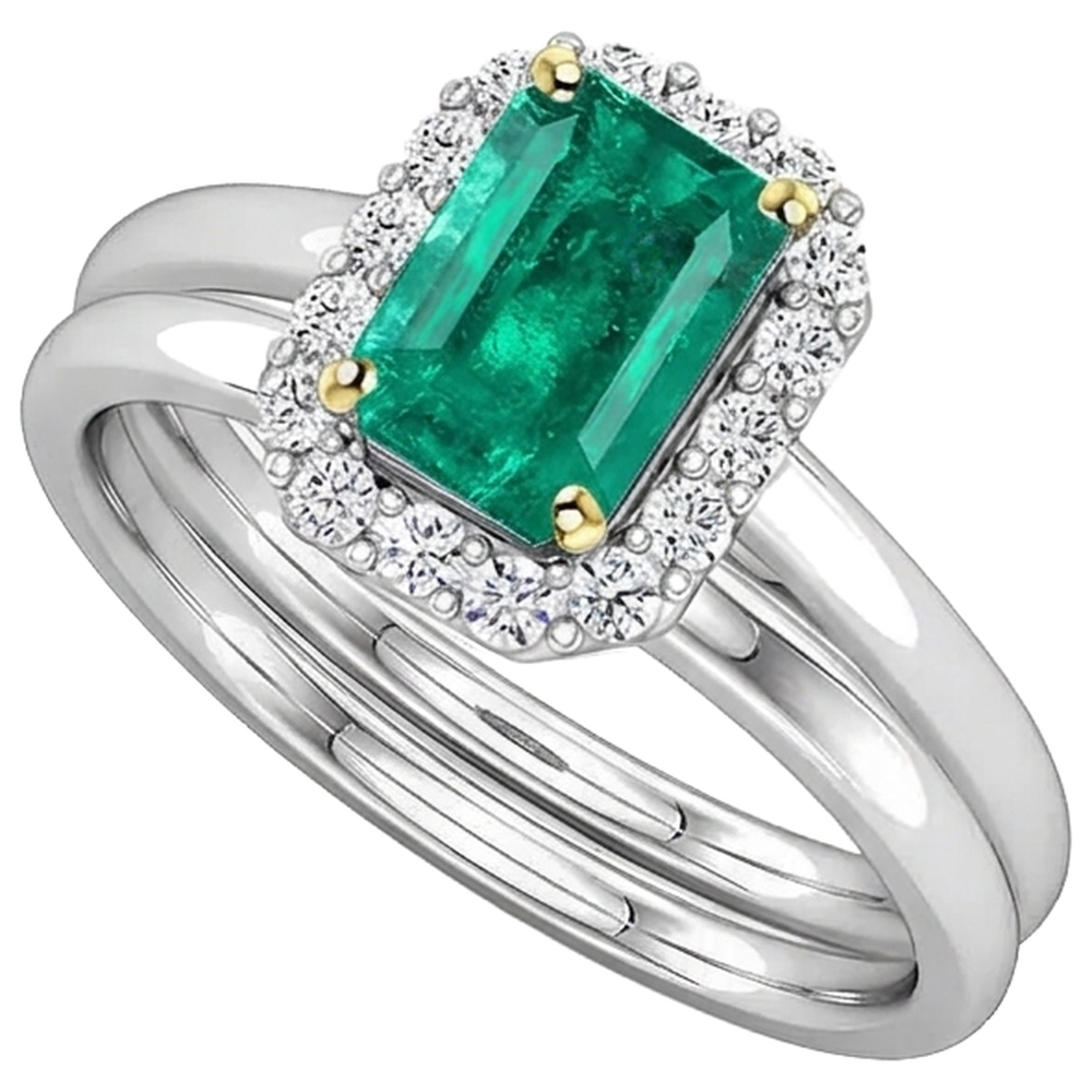 natural emerald emerald 2ct band top view