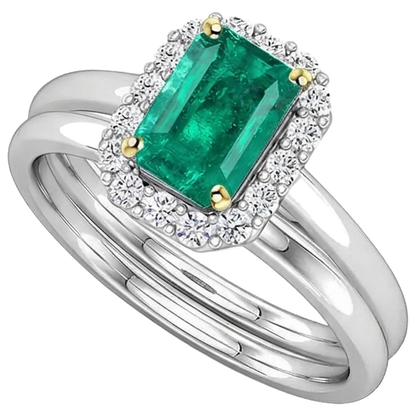 natural emerald emerald 2ct band top view