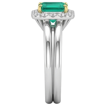 natural emerald emerald 2ct band profile view
