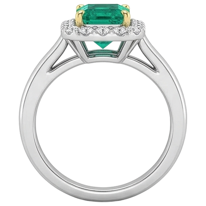 natural emerald emerald 2ct band on white background