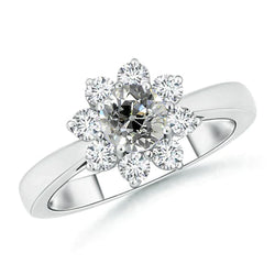 Halo Cluster Engagement Earth Mined Diamond Ring