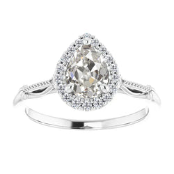Halo Diamond Antique Looking Wedding Ring