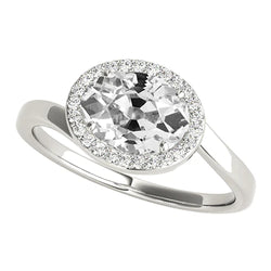 Halo Oval Old Miner Diamond Anniversary Ring 3.50 Carats Women’s Jewelry