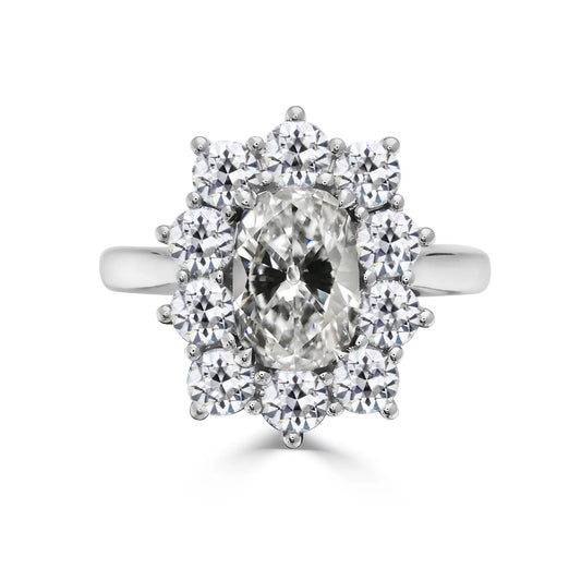 natural round diamond 4.50ct ring front view