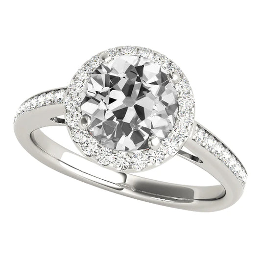 natural round diamond 3ct ring front view