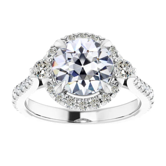 natural round diamond 4.50ct ring front view