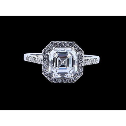Halo Asscher Cut Lab Grown Diamond Ring