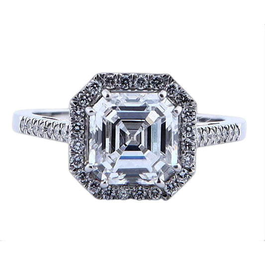 Halo Asscher Cut Lab Grown Diamond Ring