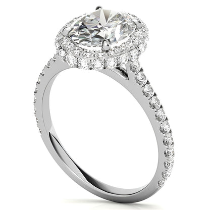 Halo Oval & Round Old Cut Natural Real Diamond ( Not Lab Grown ) Anniversary Ring 6 Carats