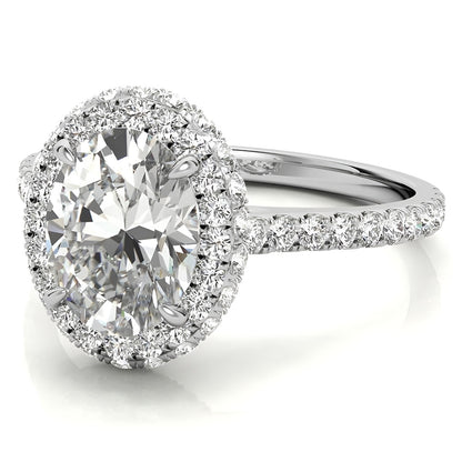 Halo Oval & Round Old Cut Natural Real Diamond ( Not Lab Grown ) Anniversary Ring 6 Carats