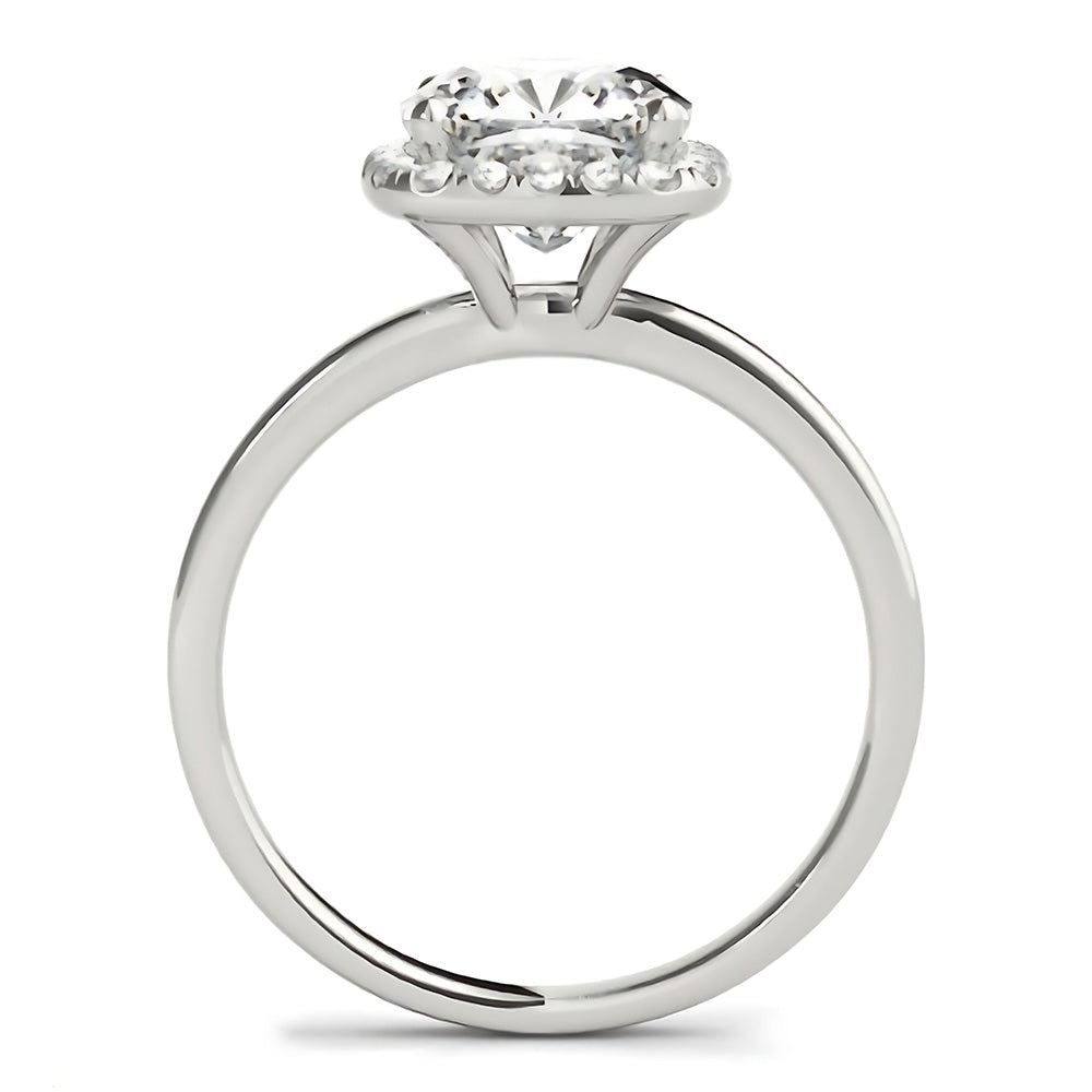 Halo Round Old Mine Cut Diamond Ring Prong Set 14K Gold 9 Carats