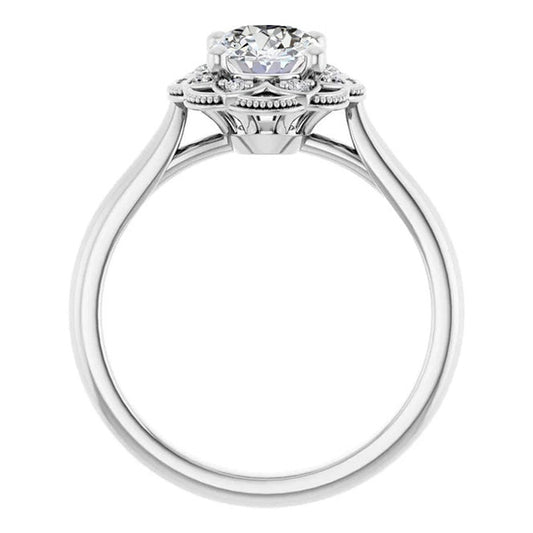 natural round diamond 6.50ct ring side angle