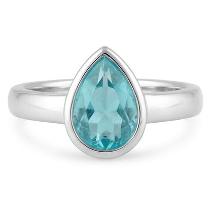 Handcrafted Neon Paraiba Colored Stone Ring 1.25 ct