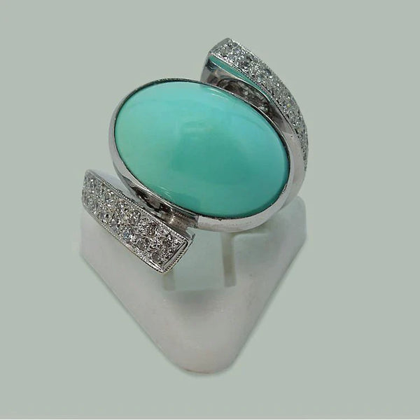 Handcrafted Turquoise Cocktail Ring
