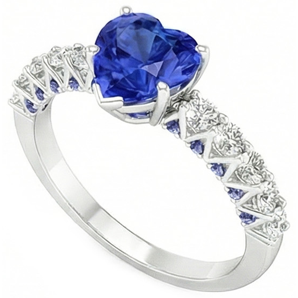 natural round sapphire 2.50ct ring close up detail