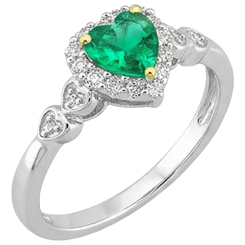 natural round emerald 1ct ring close up detail