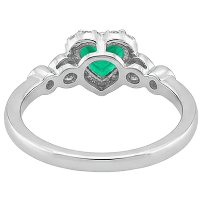 natural round emerald 1ct ring band detail