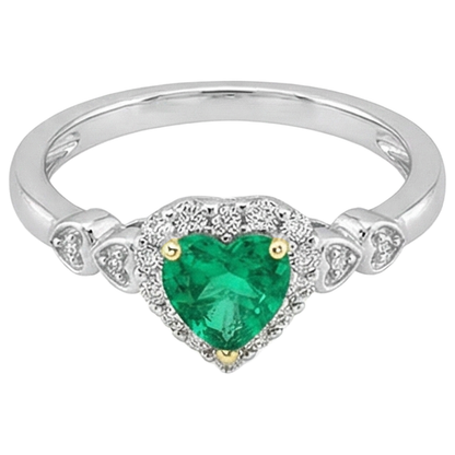 natural round emerald 1ct ring profile view