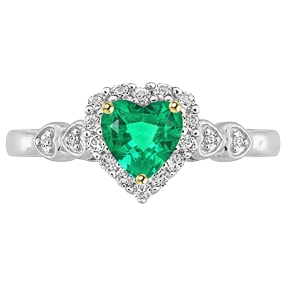 natural round emerald 1ct ring side angle