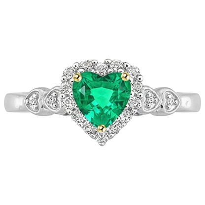 natural round emerald 1ct ring side angle