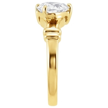 natural heart diamond 4.50ct ring profile view