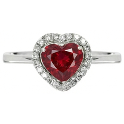 Heart Ruby And Natural Earth Mined Diamond Wedding Ring Jewelry 3.35 Carats
