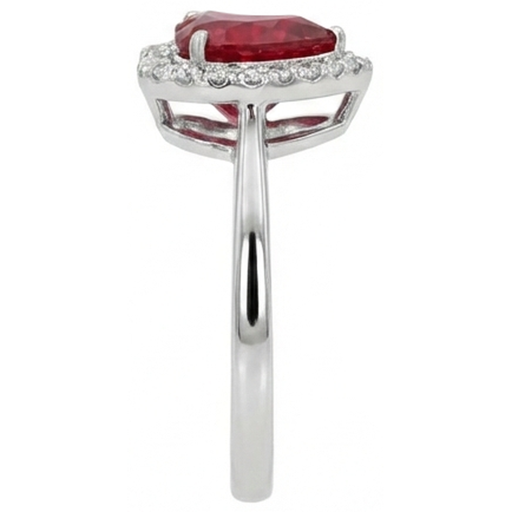 Heart Ruby And Natural Earth Mined Diamond Wedding Ring Jewelry 3.35 Carats