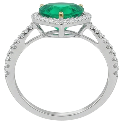Natural Real ( Not Lab Grown ) Heart Shape Gemstone Ring Green Emerald GIA Jewelry For Love