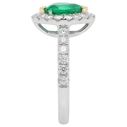 Natural Real ( Not Lab Grown ) Heart Shape Green Emerald GIA Ring Halo Anniversary Gift