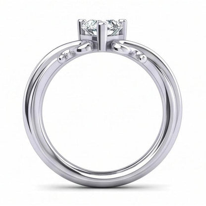 Heart Shape Solitaire 1.50 Ct Natural Earth Mined Diamond Wedding Ring White Gold 14K