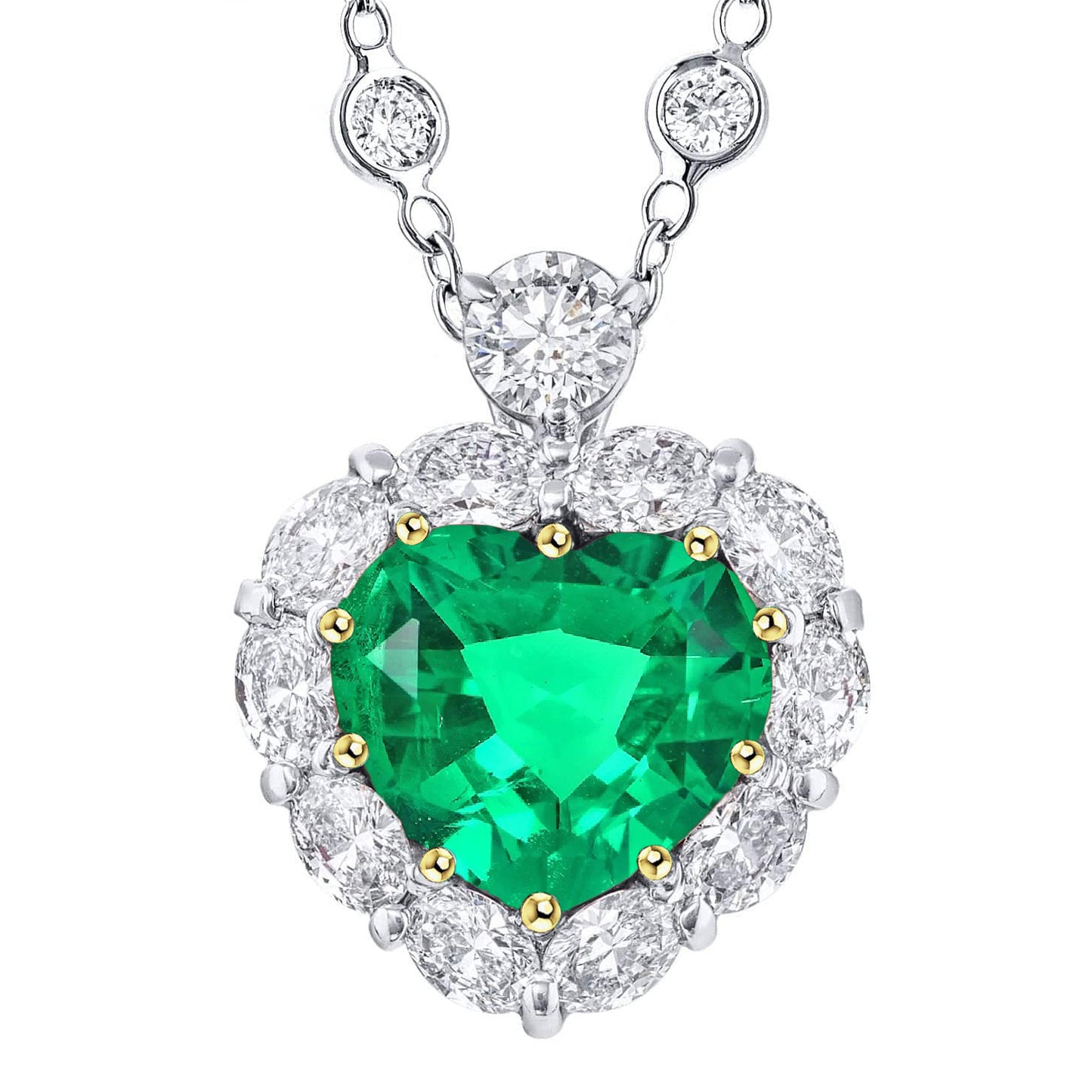 Heart Birthstone Pendant Green Emerald Gemstone Jewelry