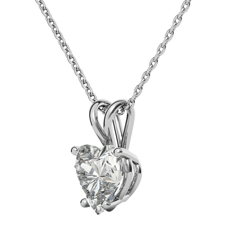 GIA CERTIFICATE Heart Cut Lab Grown Diamond Necklace Pendant 1.50 Carat Women Gold Jewelry