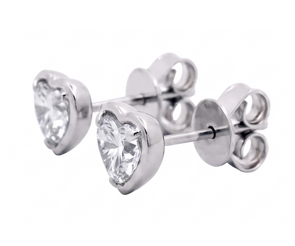 Heart Cut Lab Grown Diamonds 1.50 Carat White Gold Stud Earring