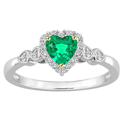 Natural Emerald Ring 1ct - Two Tone 14K Gold