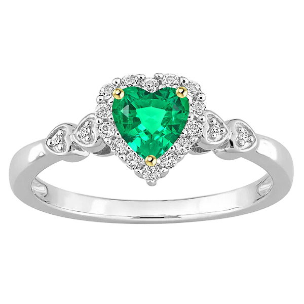 natural round emerald 1ct ring front view