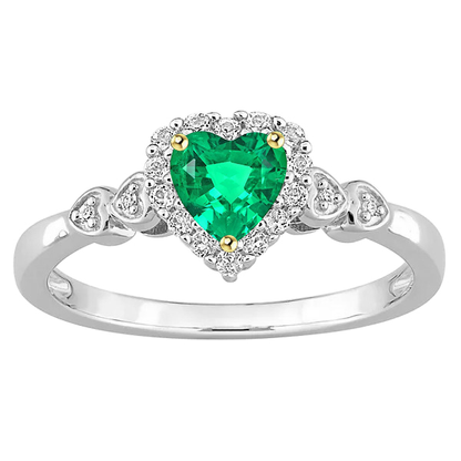natural round emerald 1ct ring front view