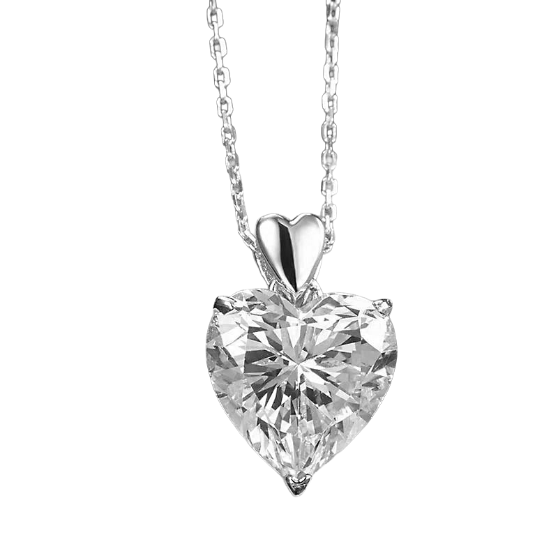 Heart Shape Natural Earth Mined Diamond Pendant 2 Carats White Gold Women Jewelry 14K