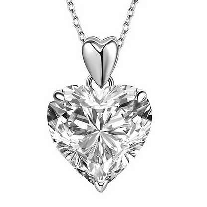 Heart Shape Natural Earth Mined Diamond Pendant 2 Carats White Gold Women Jewelry 14K